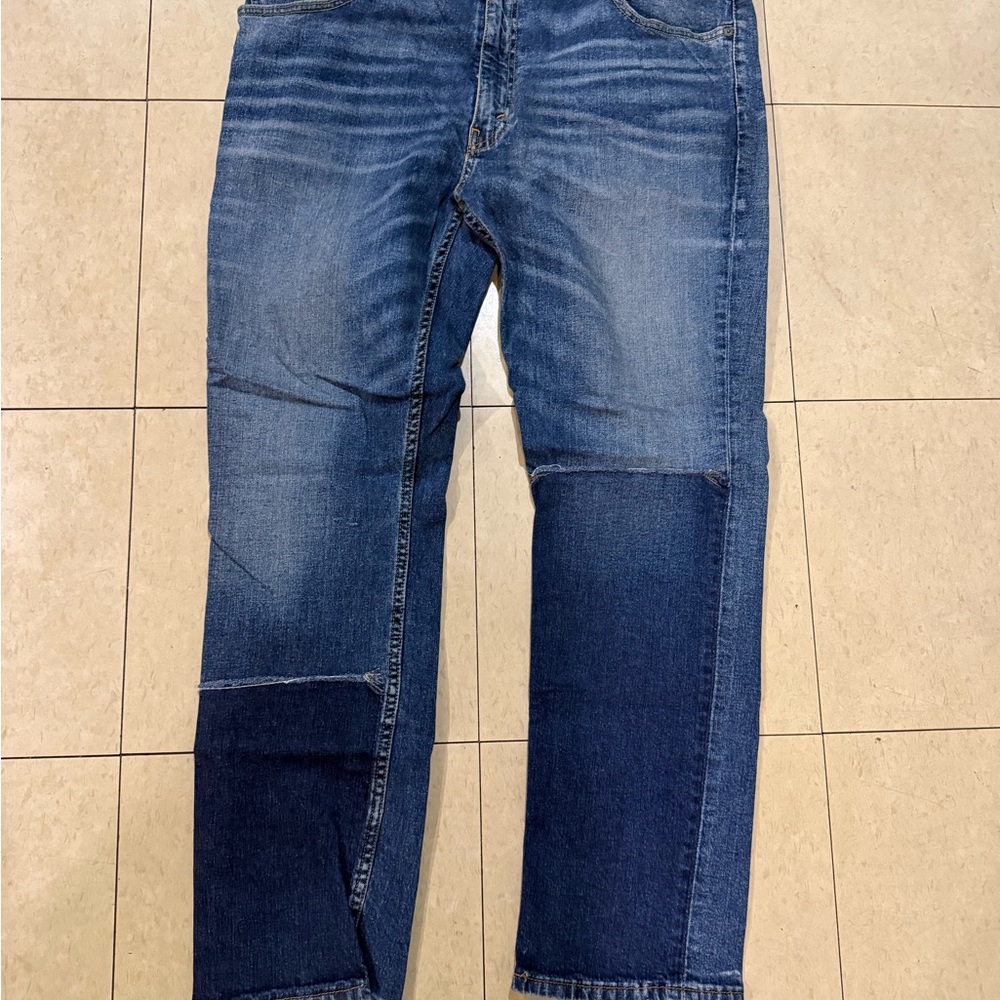 Men's Levi’s 511 Dark Blue Patchwork Denim Jeans Size 38 30 Great Condition